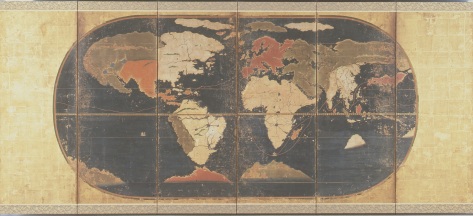 「世界及日本図〈八曲屏風〉」（重要文化財・当館所蔵）